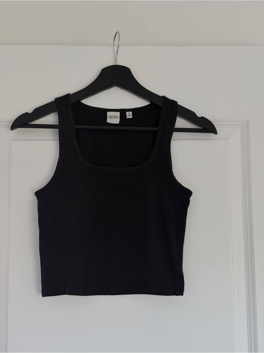 Aritzia HomeStretch Black Square Neck Tank Top XS